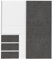 AVANTI TRENDSTORE Fjolla - Armadio in legno laminato con ante scorrevoli, all'interno ripiani e appendiabiti. Disponibile in bianco/grigio scuro. Dimensioni LAP 170,3x200,5x61,2 cm