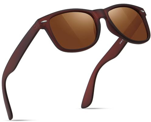 wearPro Polarised-Sunglasses-Mens-Womens-UV401-Protection Rectangular Sunglasses Retro Black Sun Glasses Unisex Classic Ultralight Shades For Cycling Driving Fishing(Brown)