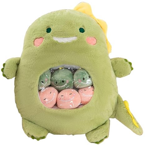 Kuscheltier PlüSchkissen PlüSch Spielzeug 1 Stück 40 * 50cm PlüSchtier + 6 Stück Mini PlüSchtiere PlüSch Niedliche Plüschtier-Puppe, eine Tüte Tier-Snack-Kissen Abnehmbare Plüschtier für Kinder