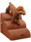 Deconovo Hundetreppe für Kleine Hunde 3 Stufen, Abnehmbare Katzentreppe Waschbare Hunderampe rutschfest, Haustiertreppe mit Gelenkproblemen, Tragbar Haustierrampe für Sofa Bett, 57x40x40 cm, Braun