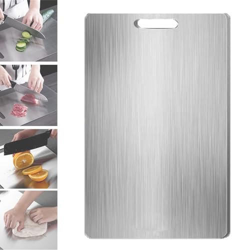 Yamato Titanware - Tagliere in titanio puro per cucina, carne, verdure, frutta (34 x 23 cm)