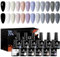 MSRUIOO Grau UV Nagellack 12 Farben Schwarz Grau Gel Nagellack Set Soak-Off UV Gellack Set für DIY Nail Art Maniküre Kit für Nail Art Design Salon Home DIY 8ML