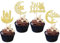 Xsstarmi 24 Packung Eid Mubarak Cupcake Toppers Glitzer Moschee Mond Halal Eid al Adha Cupcake Picks für Ramadan Kareem Eid Islamic Muslim Party Kuchendekoration Gold