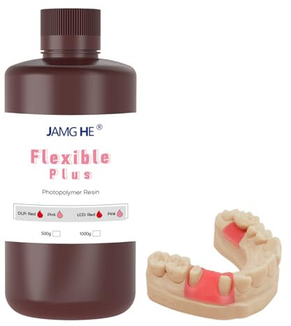 Gingiva Mask Flexible 3D Printer Resin, JAMG HE 3D Printer Gingiva Mask Flexible Artificial Gums Resin Pink 500G