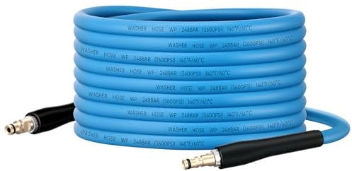 Ampvolts 10M Kink-Resistant Pressure Washer Hose – 250Bar / 3600 PSI, Super Flexible Replacement Hose for Karcher K2 K3 K4 K5 K6 K7 Series, All-Weather Use, Blue