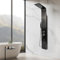 Panneau de douche en acier inoxydable, Colonne De Douche Hydromassante,Colonne De Douche Réglable Pour Modifier La Température Et Le Débit d'Eau,7 * 20 * 140cm-noir