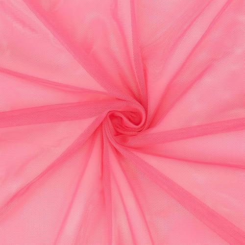 Softtüll Stoff, weicher Tüll, Tüllstoff als Meterware, Kostümstoff, Dekostoff, uni pink (Länge am Stück: ab 100cm / Breite: 155cm)