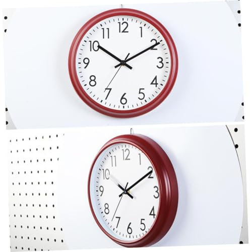 LIFKOME Reloj De Pared Silencioso De Rojo Diseño Moderno y Minimalista Reloj Decorativo con Números para Sala De Estar Dormitorio y Cocina