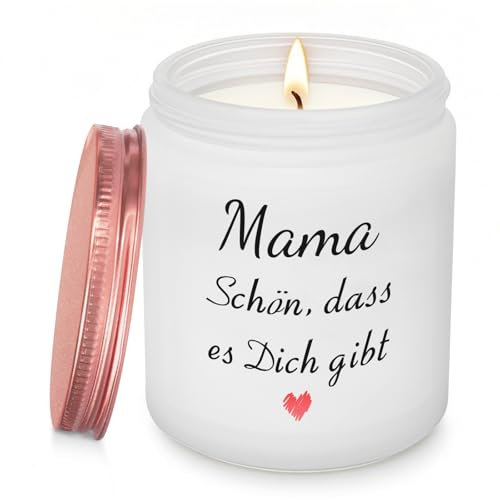 LUXHOMY Geschenke für Mama, Mama Geschenk, Geschenk für Geburtstag Muttertag Ostern Weihnachtstag, Mama Kerze, Schön Dass Es Dich Gibt - Lavendel Duftkerze (200g)
