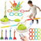3 in 1 Musical Jump Game, Ring Toss & Dinosaur Launcher – Outdoor Toys for Kids Aged 3-12, Active Playset for Boys Girls, Indoor or Garden Sports Toys, Improves Motor Skills