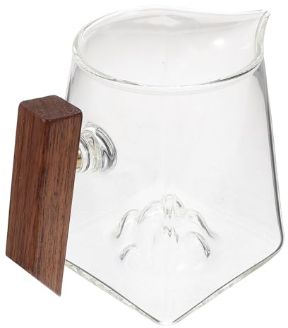 Alipis Snow Mountain Fair Cup Glass Tea Mug Wooden Handle for Home Office Use Beverage Cup Water Mug