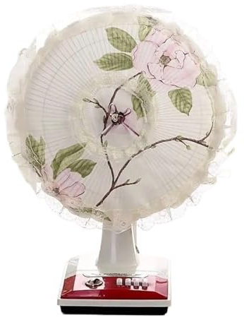 LuoAXINN Electric Fan Dust Cover Electric Fan Covers Floral Decorative Table Dust Cover Household Universal Round Floor Anti-pinch Finger Protective Case(Color1)