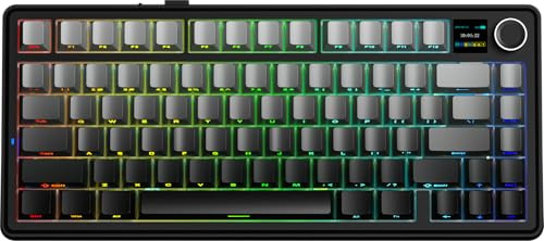 AULA F75 Max 75% Wireless Mechanical Keyboard with TFT Screen, Gradient Grey, Reaper Switch, RGB Backlit Gaming Keyboard