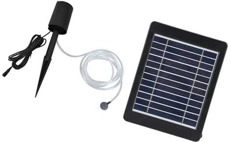 TOPINCN Kit Pompa Aria Aeratore per Stagno Solare 6V 4W, Regolatore di Impermeabile IP64, Pompa di Ossigeno con 3 modalità 0,8 L Al Minuto per Laghetto All'aperto, Acquario, Coltura