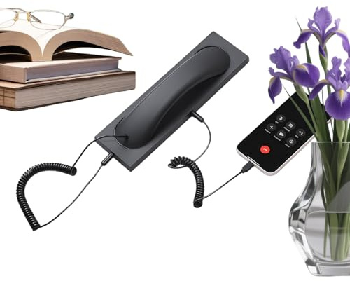 Retro Telephone Headset, Wired Headphones Set with Plug - with Microphone and Broadband Speaker, Retro Phone, for Home, Office, Workplace, School, Classroom, Decoration, Video Conference