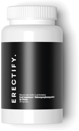 ERECTIFY® Premium Männer Formel | Hochdosierte Kombination mit L-Arginin, Maca, Ginseng & Zink | 30 Kapseln