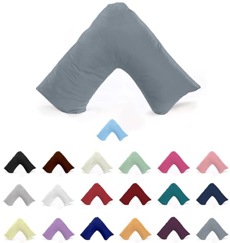 EGYPTO Orthopaedic V Shaped Pillow Nursing Pregnancy Back Support Cases (Grey)