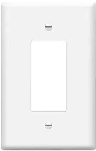 Enerlites 8831O-W - Placa de pared decorativa GFCI Rocker, tamaño estándar, policarbonato irrompible, color blanco