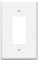 Enerlites 8831O-W - Placa de pared decorativa GFCI Rocker, tamaño estándar, policarbonato irrompible, color blanco