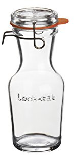 Luigi Bormioli Einmachglas/Karaffe 500 ml Lock-EAT, hochwertiges Bügelglas mit Gummidichtung, Einweckglas mit abnehmbarem Glasdeckel (Farbe: Transparent), Menge: 1 x Stück
