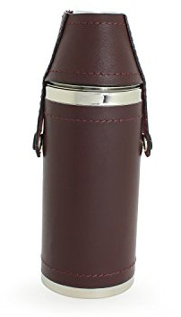 Flasque et Verres en Acier Inoxydable avec Cuir 230mL