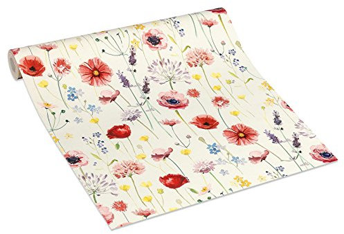 ROLLER A.S. Creation Papiertapete - Blumenwiese - bunt - 10 Meter
