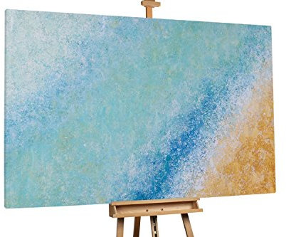 KunstLoft® XXL Gemälde 'Tag am Meer' 180x120cm | original handgemalte Bilder | Modern Meer Strand Blau | Leinwand-Bild Ölgemälde einteilig groß | Modernes Kunst Ölbild