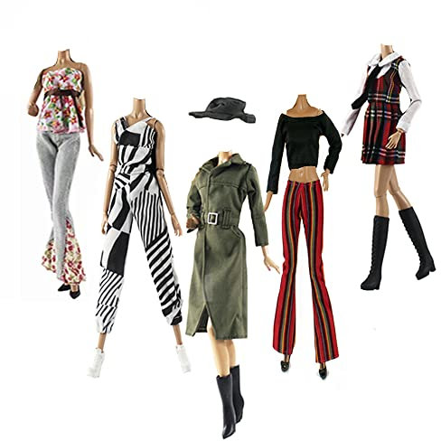Vestiti e Accessori per Bambole Dolls,Lance Home® 5 Set Abbigliamento autunnale Vestiti Abiti D'Inverno + Pantaloni Scarpe cappello Giacca lunga Soprabito Per 29cm Bambola Accessori