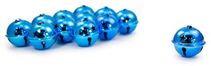 Oblique Unique® 12x Metall Weihnachtsglöckchen Glocken - 40mm - als Tischdeko Weihnachtsbaum Deko Geschenk Dekoration Weihnachtsdeko - Farbe wählbar (Blau)