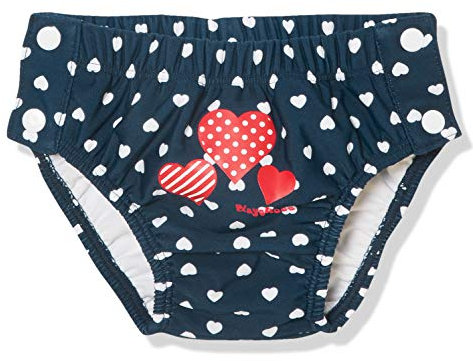 Playshoes UV-Schutz Windelhose Herzen zum Knöpfen Couche Culotte De Bain, Bleu (Marine 11), 74/80 Bébé Fille