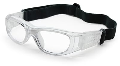 EnzoDate Enfants Basketball Lunettes pour garçons & Filles, Clear Lens Teenage Sports Lunettes, Lunettes de Protection Soccer