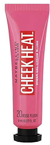 Maybelline Cheek Heat Gel-Cream Blush Makeup, lightweight, Breathable Feel, Sheer Flush Of Color, Natural-Looking, Dewy Finish, Oil-Free, Rose Flush, 1 Count