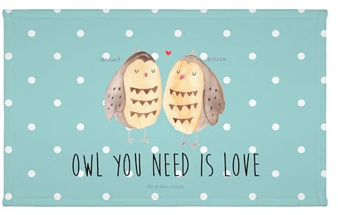 Mr. & Mrs. Panda Gäste Handtuch Eulen Liebe - Geschenk, Reisehandtuch, Pärchen, Gästetuch, Liebe Spruch, verliebt, Liebesgeschenk, Freund, All You