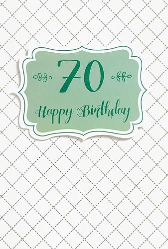 Perleberg Geburtstagskarte Zahlenkarte 70 - edle Karte zum 70. Geburtstag mit Umschlag - schöne Geburtstagskarten 11,6 x 16,6 cm - Karte Geburtstag für eine gelungene Überraschung