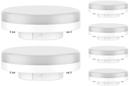 ledscom.de 6 Stück GX53 LED Leuchtmittel, weiß (4000 K), 6,4 W, 560lm, 97°, matt