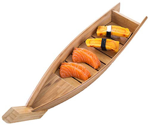 AIZYR Barco De Madera Japonés Sashimi Sushi - Bandeja De Servicio Desmontable Plato Plato De Sushi Vajilla para Restaurante, Comedor En Casa,49cm