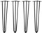 Zelsius 4er Set Hairpin Legs 60 cm | schwarz | Stahl Tischbeine, Haarnadelbeine | Hairpins für Do-It-Yourself Esstisch Arbeitstisch Beistelltisch Schreibtischbeine | Bodenschutz. Möbelbeine, Beine