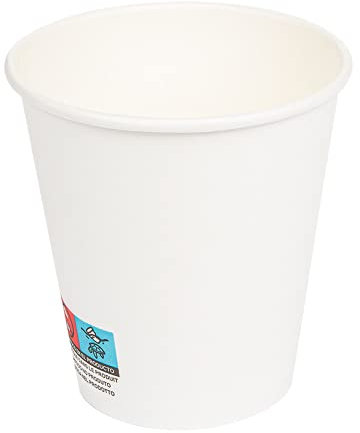 García de Pou 50 unidades - Vasos Bebidas Calientes 1 Pared 300 Ml 300 + 18 Pe G/M2 Ø9/6X9,5 Cm Blanco Cartoncillo