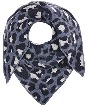 Zwillingsherz Dreieckstuch Stola Schal mit Kaschmir und Wolle für Kids Mädchen Jungen Kinder - Hochwertiges Cashmere Halstuch mit Leo Animal Print - Perfekt für Sommer Herbst Winter