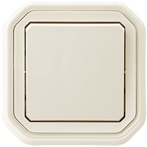 LEGRAND | Interrupteur Ou Va-Et-Vient Plexo, Beige Encastré À Griffes, Étanche IP55 Pour Intérieur Et Extérieur, Résistant Aux Chocs IK08, Connexion Rapide Sans Outil