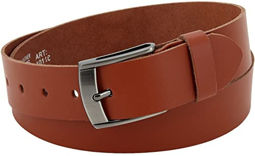 Vascavi Ledergürtel, 4 cm breit, Echtes Leder, Unisex Gürtel für Damen und Herren, MADE IN GERMANY, AM531-SL-Cognac-115