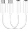 [2 PACK] USB C to 3.5mm Headphone Jack Adapter, Type C to Aux Earphone Cable, Type C Aux Audio Dongle Converter for iPad Pro 11 12.9 2018/2020/Google Pixel/Samsung/Huawei/Mi/Sony/Motorola