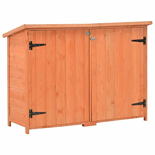 Gecheer Garten-Geräteschuppen Gerätehaus Gartenhaus Geräteschrank Gartenschrank Werkzeugschrank Gartenschuppen Outdoor-Schrank Gartenbox 120x50x91 cm Holz