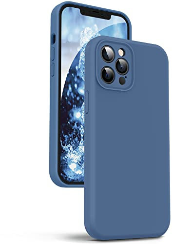 Supdeal Liquid Silicone Case for iPhone 12 Pro Max, [Camera Protection] [Anti Fingerprint] [Wireless Charging] 4 Layer Phone Case Protective Cover, Built-in Microfiber Case Cover, 6.7, Blue