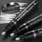KERIFI Silver Liquid Mirror Chrome Markers Permanent Art Liquid Chrome Marker Set, Reflective Gloss Metallic Mirror Markers, Repair Paint Pen for Model Metal Plastic Glass DIY Craft (3.0mmx3)
