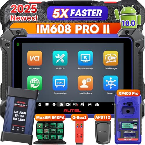 Autel MaxiIM IM608PRO II Schlüsselanhängern Programmiertool, Inklusive XP400Pro IMKPA GBOX3 APB112, Wie IM608S II [2-Jahres-Update, Wert 1790€] Update IM508S PRO/IM608, ECU-Codierung,40+ Dienste, OS10