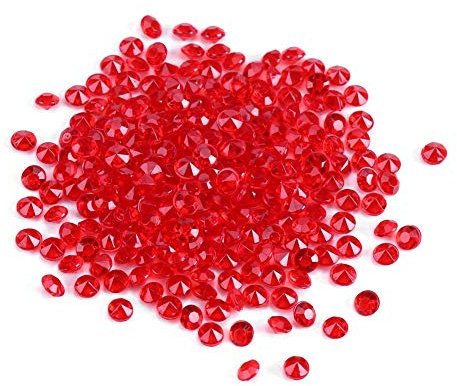 Red Table Scatter,1000 Pcs Vase Filler Beads 4.5mm Acrylic Beads Small Clear Crystal Vase Glass Beads Christmas Vase Filler for Table Centerpiece Wedding Bridal Shower Decoration, No Hole(Red)