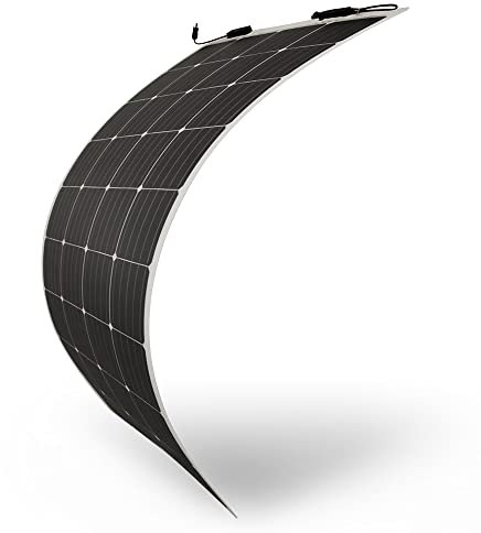 DASVOLT®, Panel Solar Monocristalino Extremadamente Flexible de 100W 12V con Capa ETFE Ultra Delgada, para Autocaravana, Caravana, Camper, Barcos, Techos, Superficies Irregulares