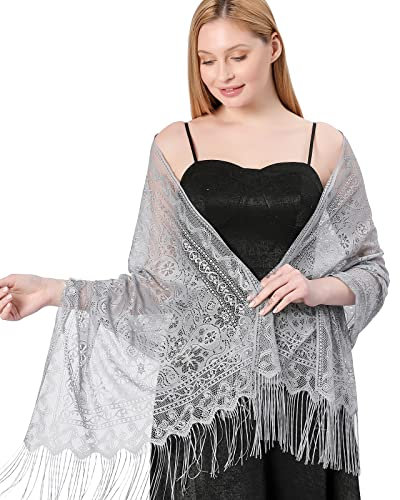 Ladiery Stola für Damen Festlich Spitzenschal Party Schals Für Abendkleid, weicher Cashew Schal Hochzeitskleider