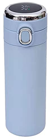 CHICIRIS Botella de Agua Inteligente, Termo de café de Acero Inoxidable de 400 Ml con Pantalla de Temperatura, Botella de Agua Deportiva con Aislamiento Al Vacío LED, 7.5 X 2.6 Pulgadas (Azul)